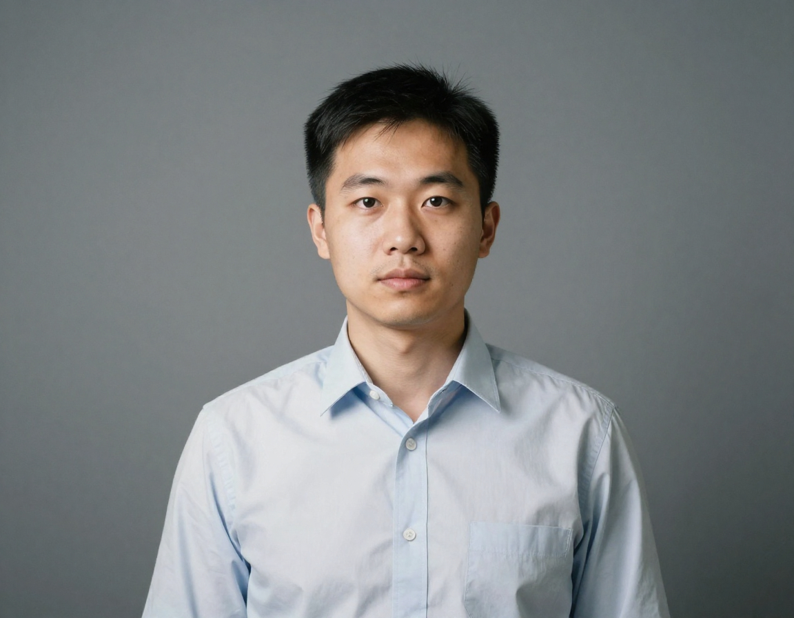 Client styled for an office badge portrait at Traderppdesigner